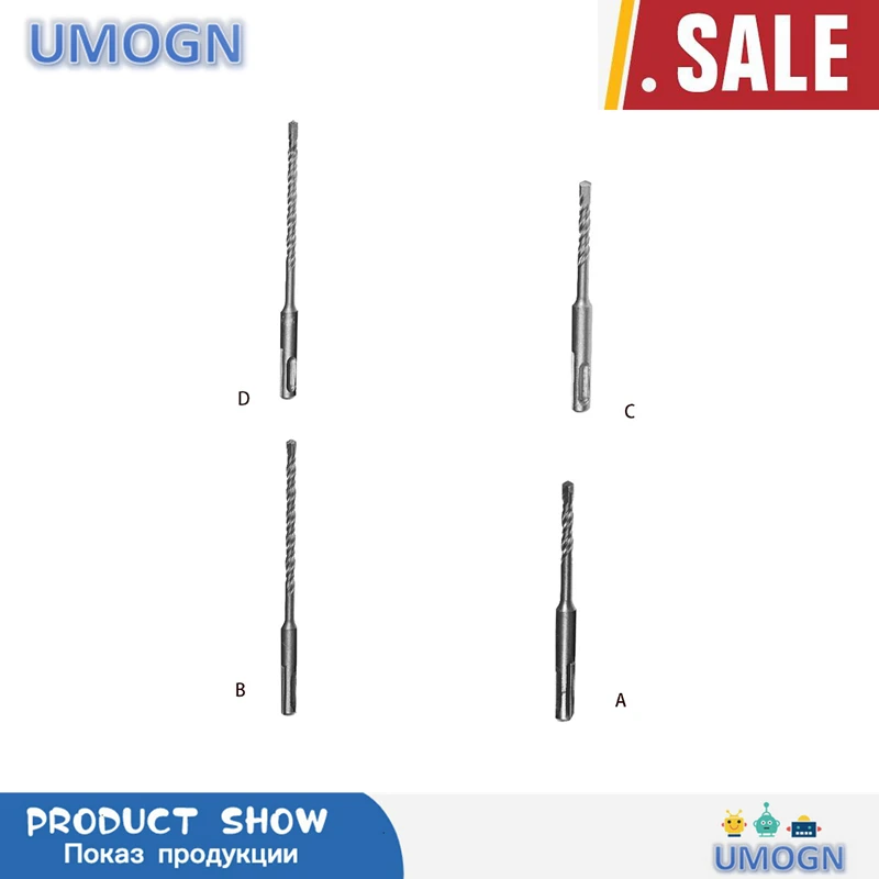 

Round Handle Two Slots Impact Drill Bits 0.20x6.30inch/0.24x4.33inch/0.24x6.30inch Rotary Hammer Drill Bit Power Tool
