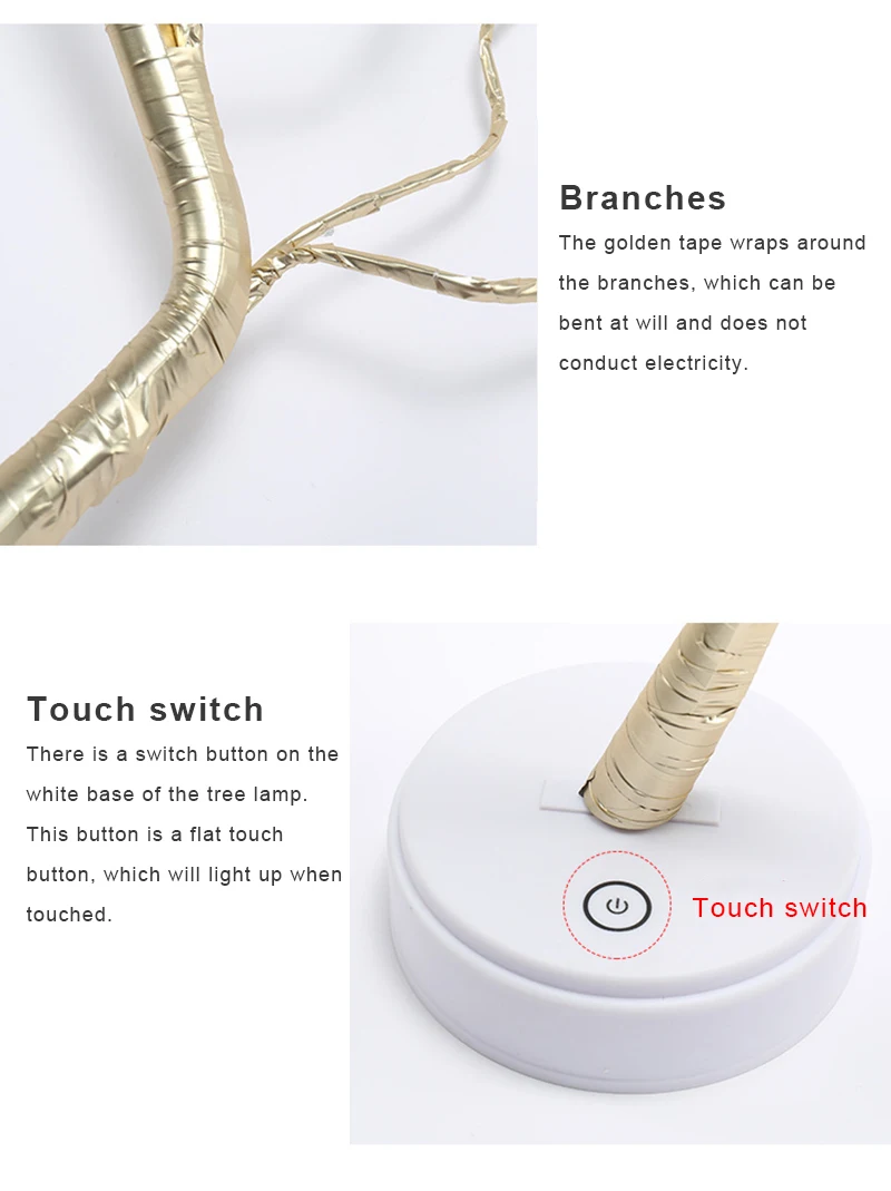 

Lantern LED Copper Wire Light Tree Light Touch Switch Pearl Sky Star Night Light Home Kid Bedroom Decor Fairy Lights Indoor Lamp