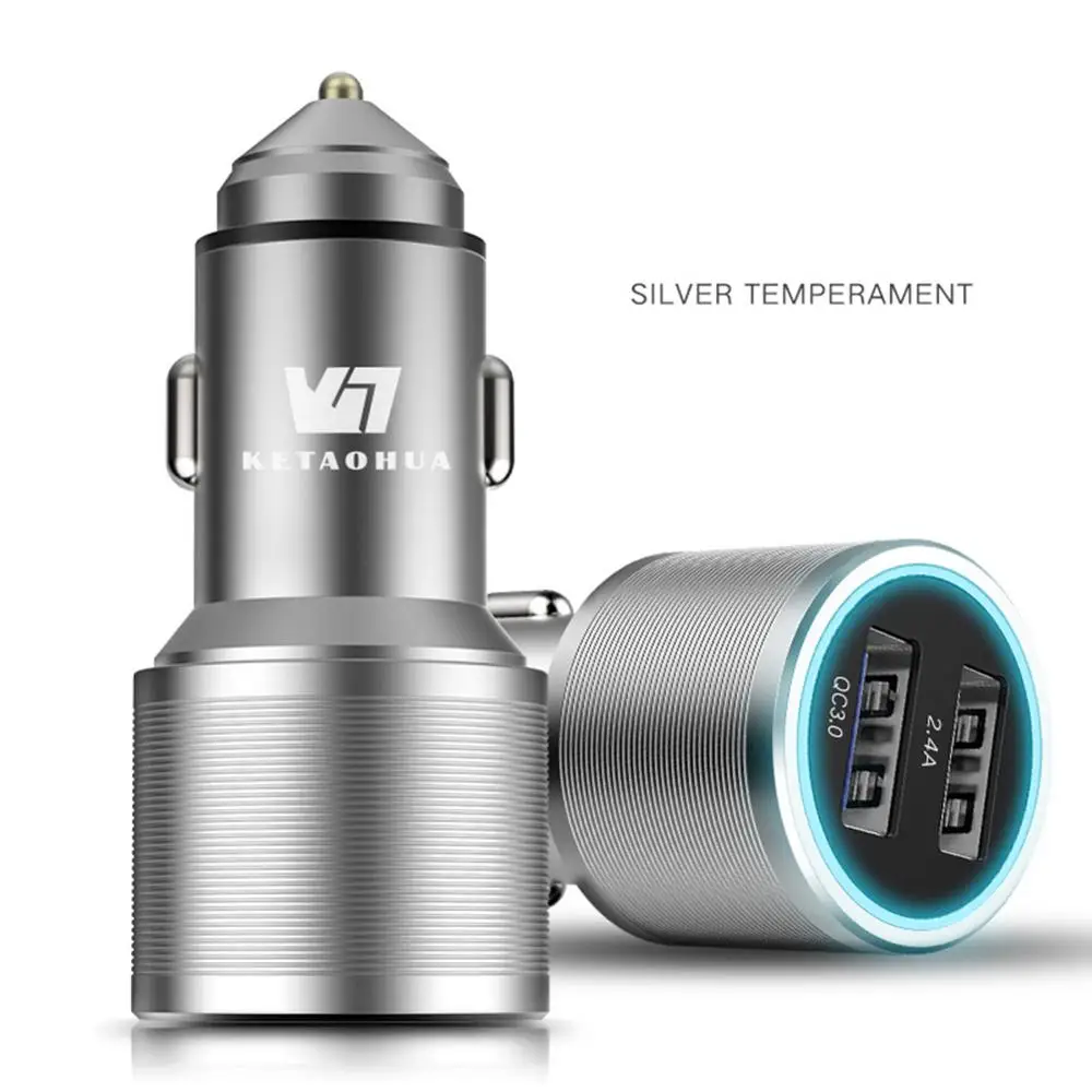 Автомобильное зарядное устройство с двумя usb портами адаптер для быстрой зарядки