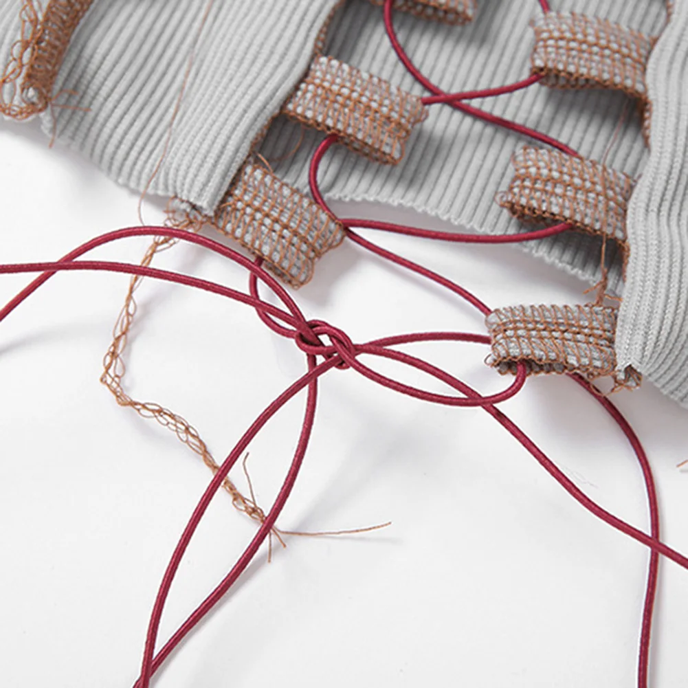 

Dossni Clothes Gothic Sleeveless Halter Y2k Tank Tops Sexy Hollow Out Bandage Crop Tops Streetwear Backless Egirl Aesthetic Vest