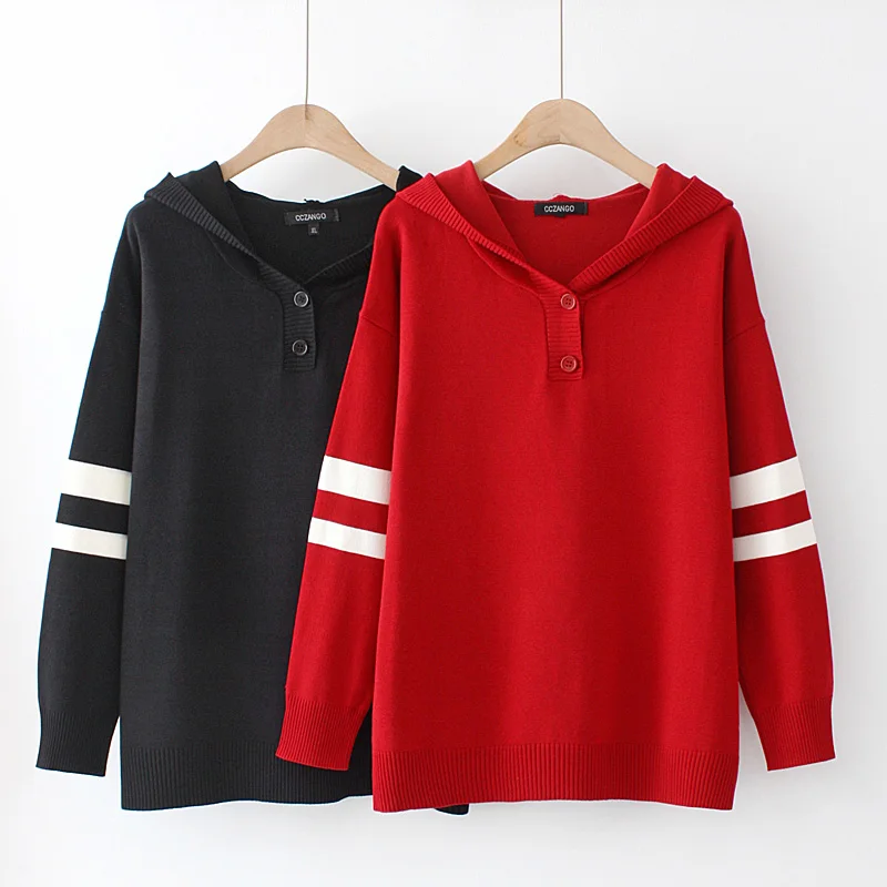 

Women Clothing Red Femme Sweater Spring Autumn Korean Fashion Loose Pullovers Female Casual Clothing Jumper Tops Pull Femme