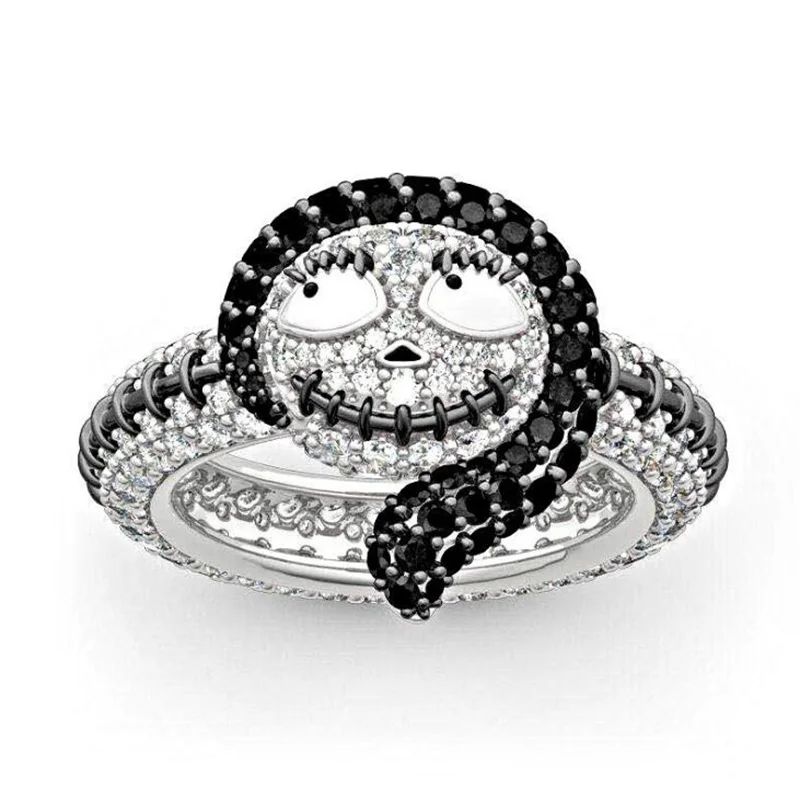 Nightmare Before Christmas Gothic Jack Skellington Sally Cosplay Lovers Rings Jewelry | Тематическая одежда и униформа