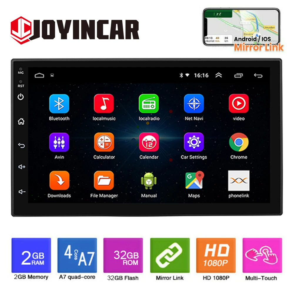 Автомагнитола 2DIN для Toyota Peugeot Hyundai VW Golf Nissan 7 дюймов Android 10 1 GPS