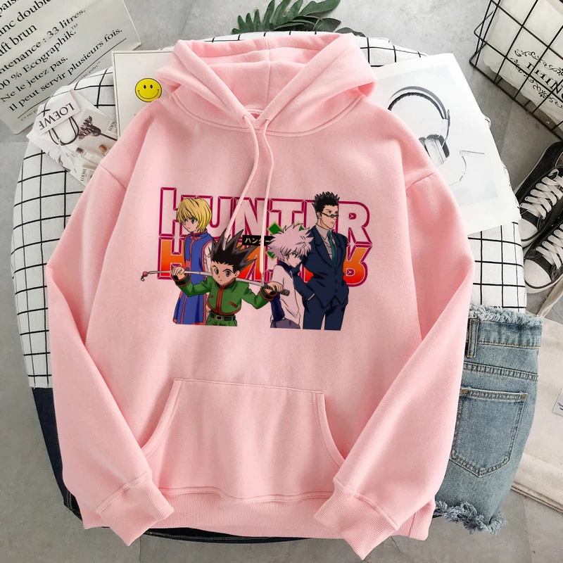 

Hunter X Hunter Harajuku Hisoka Oversized Sweatshirt Anime Hoodie Man Hoodies Men Clothing Pink Streetwear Autumn Clothes Women