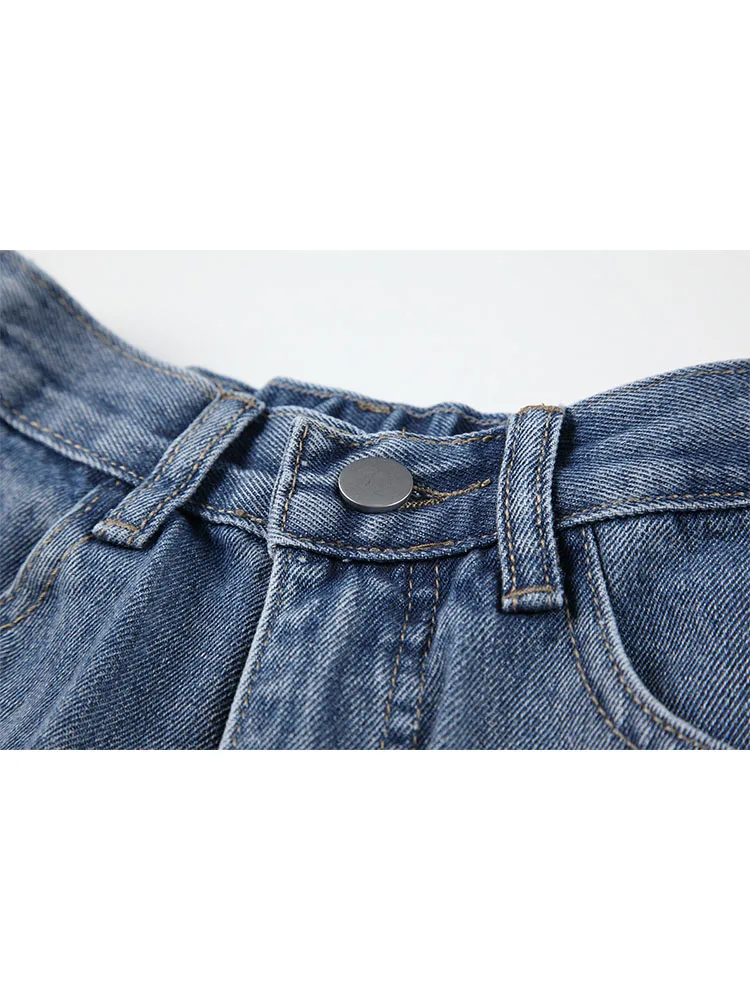 Women's Vintage High Waist Jeans Boyfriends Baggy Casual Female Washed Mom Streetwear Oversized Wide Leg Denim Pants 2022 |