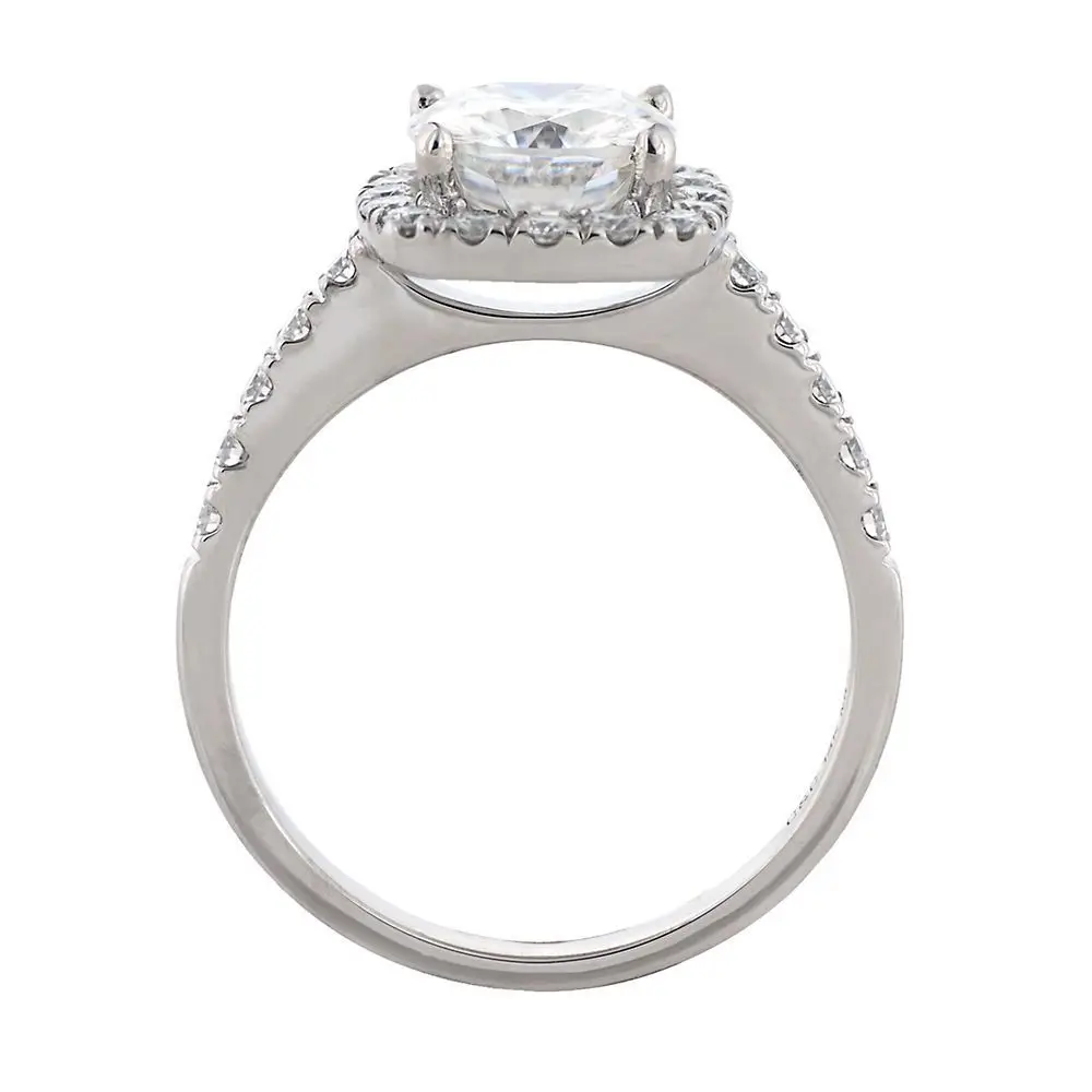 NiceGems 14 к белое золото 1ct или 2ct DF цвет Moissanite Алмазная изящная микропроложить