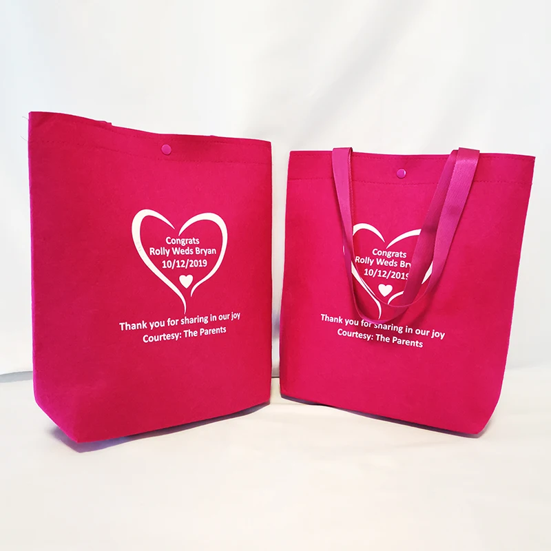 Экологичные Свадебные праздничные женские фетровые сумки с логотипом модные из