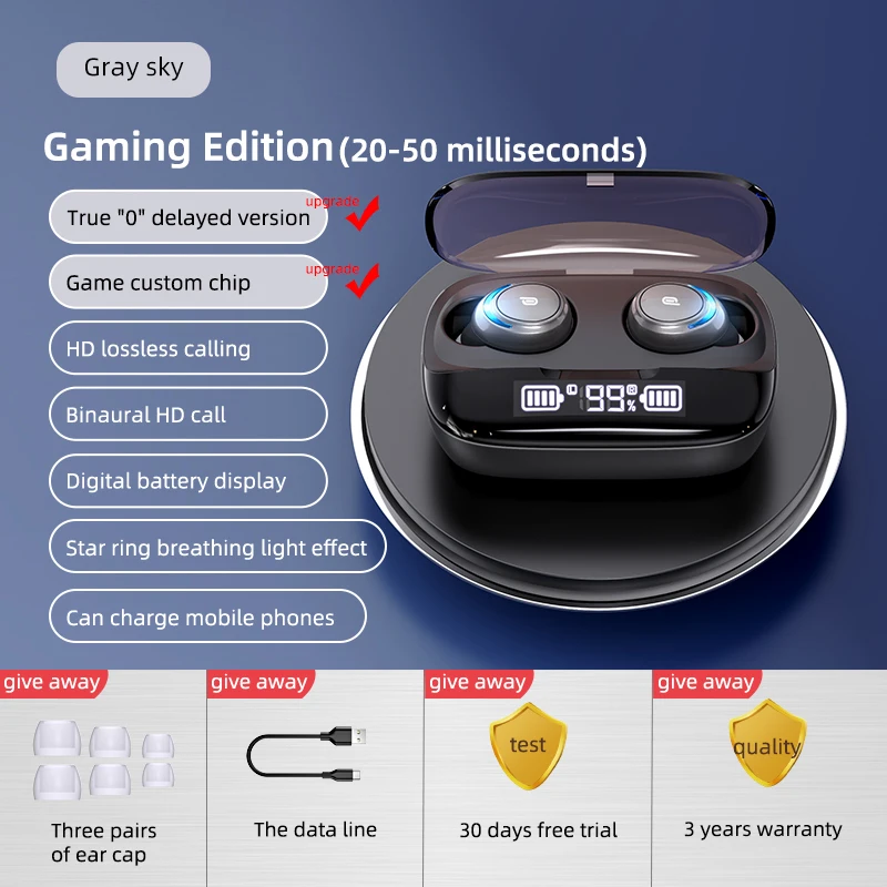 

2021 New! M-U8 TWS Wireless Bluetooth 5.0 Headphones Earphones Earbuds Touch Sports Headset With Charging Box Display Battery