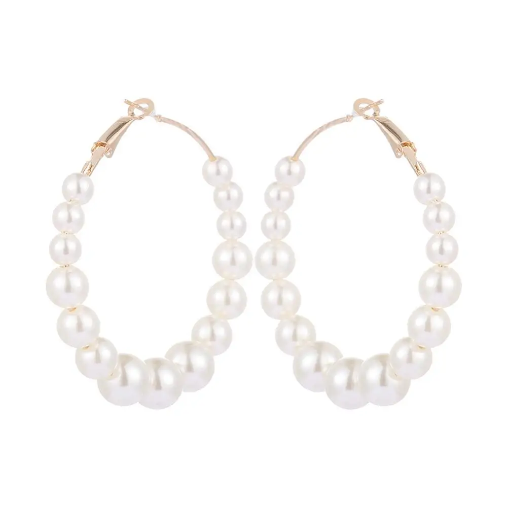 

White Earrings Ring Pearl Little Girl Fashionable Pearl Earrings Women's Wedding Engagement Jewelry