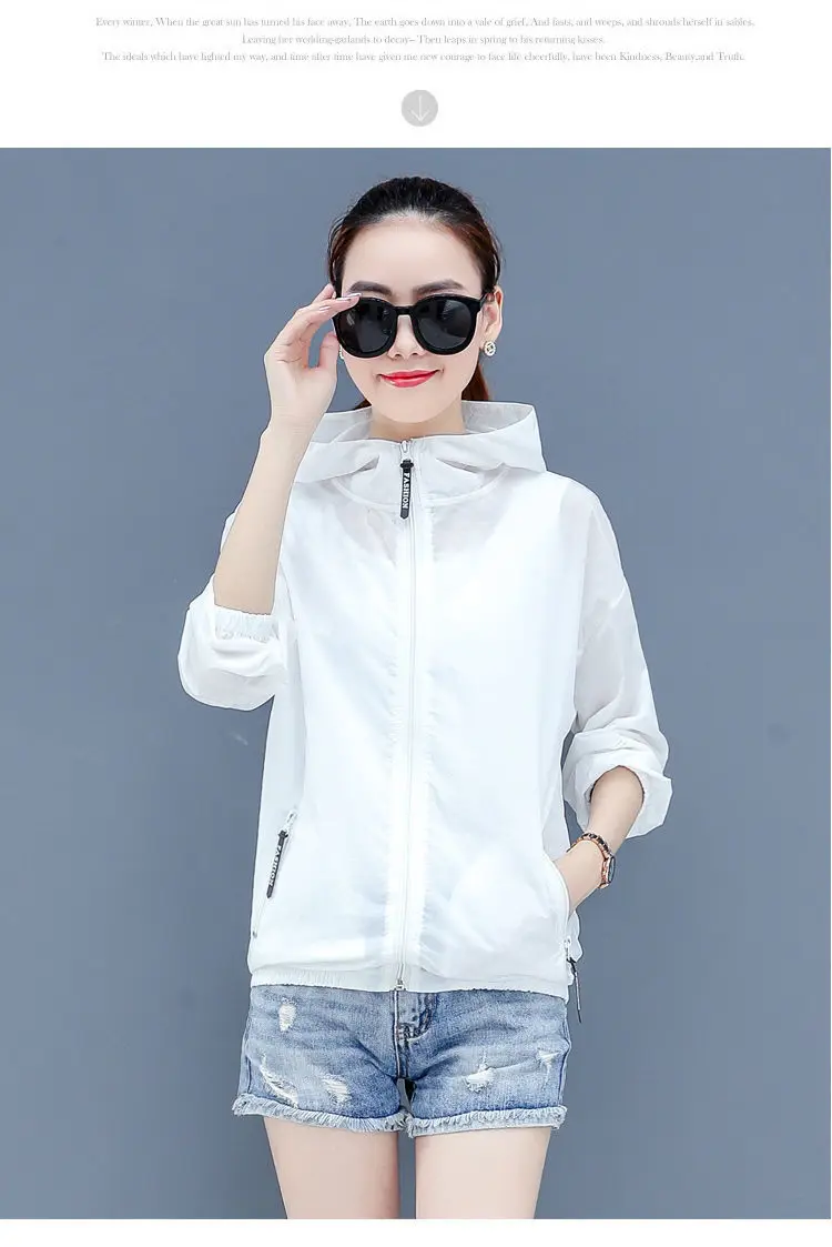

Women's Sun Protection Clothing Short Section 2021 Summer New Thin Coat Women Windbreaker Loose Breathable Sun Protection Cloth
