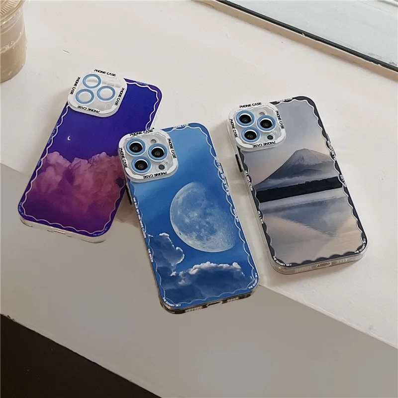 Чехол для телефона в стиле ретро с Луной и ночным светом облаком iPhone 13 Pro 11 12Pro Max XR
