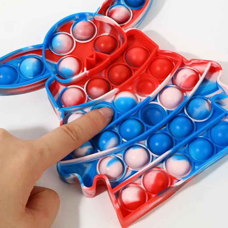 

Hot Push Bubble Anti-Stress Cartoon Anime Image Fidget Toys Popo It Fingertip Popper Stress Relief for Adults Children
