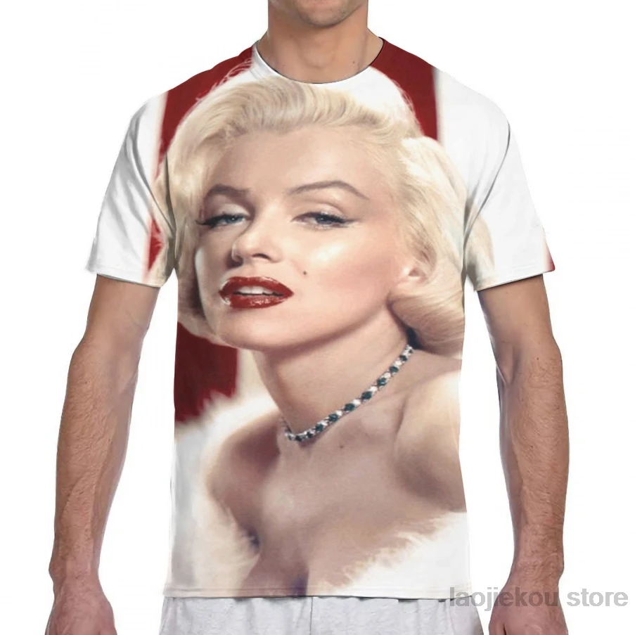 Мужская футболка Мэрилин Монро модная женская с принтом по всей длине топы для