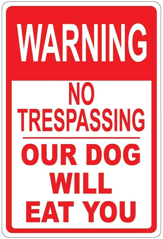 

Постер с надписью «Our Dog Will Eat You», Забавный художественный декор, винтажный алюминиевый Ретро металлический жестяной знак