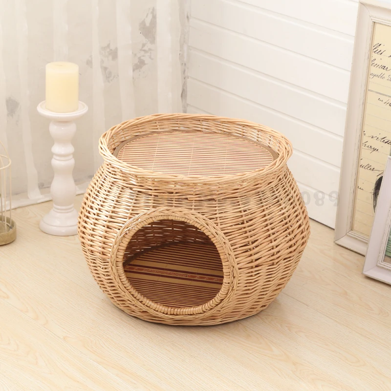 Ротанговая будка летнее крутое гнездо для собак Ивовый домик кошек маленькая