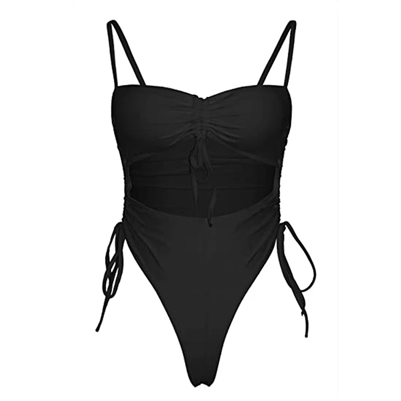 

High Waist Halter Swimwear Women Leopard Sexy Backless One Piece Swimsuit Female Thong Bathing Suit Solid Monokini Swim Wear
