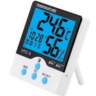 Крытый открытый ЖК-цифровой измеритель температуры и влажности HTC-6 HTC-8 гигрометр термометр метеостанция с часами комната 2019