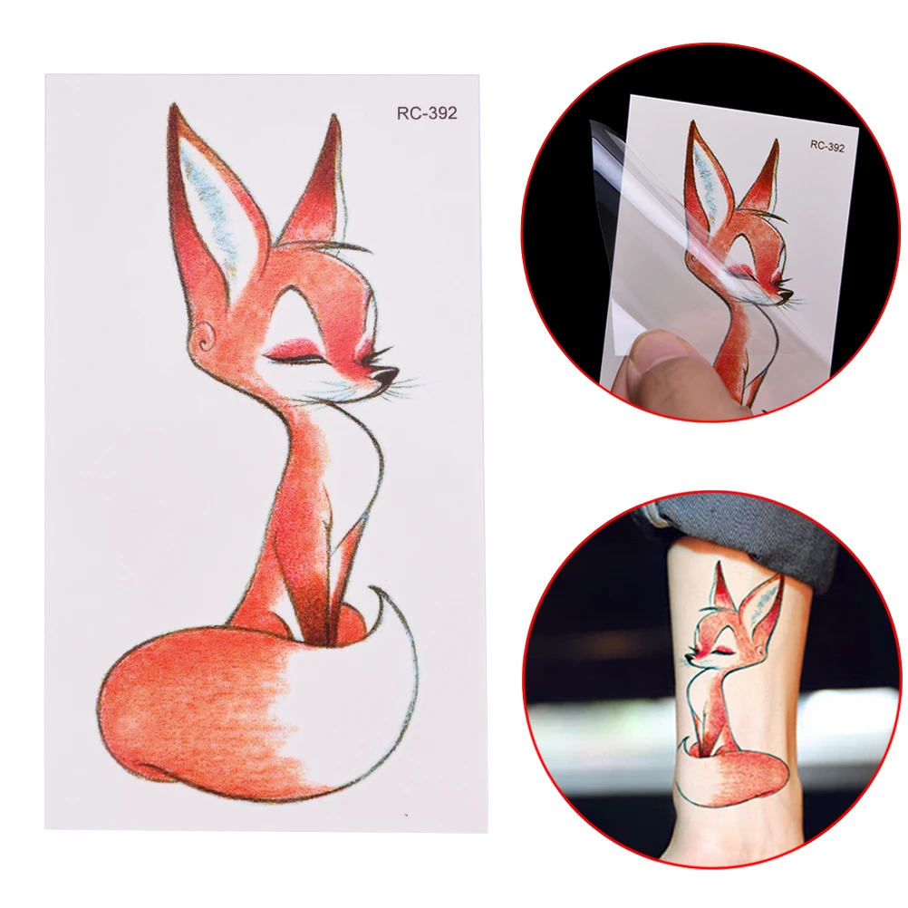 

Waterproof Fox Temporary Tattoo Stickers Sexy Harajuku Tattoo Body Art Fake Flash Tattoo Stickers