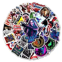 10/52PCS Disney Marvel Hero Stickers Boy Kids Toy Cool Waterproof Anime Laptop Guitar Luggage Skateboard The Avengers Sticker