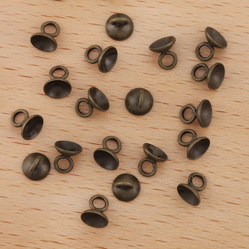 100 шт. античный бронзовый тон с латунным покрытием бусы колокольчик конец Шарм