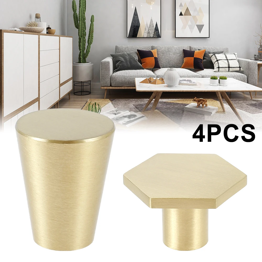 

4 Pcs/Set Cabinet Knobs Dresser Drawer Pulls Copper Wardrobe Door Handle Furniture Hardware Easy Installation Wardrobe Knobs