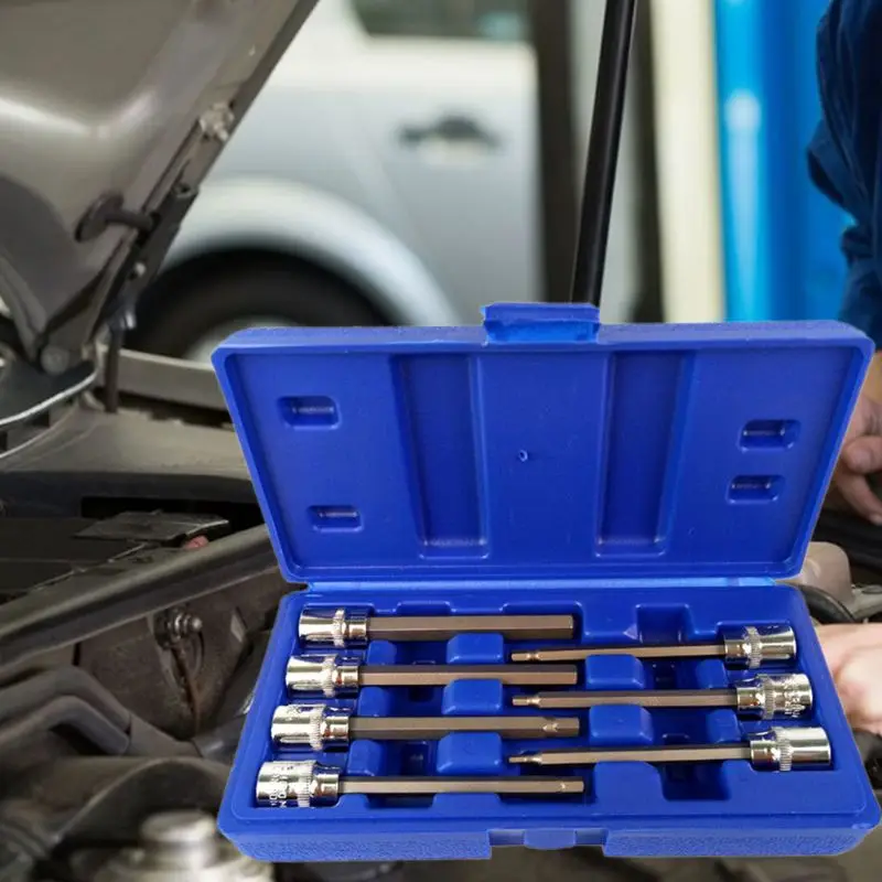 

7Pcs Drive Long Reach Bits Socket Set 3-10mm Screwdriver Woodworking Drill Drilling Pilot Holes Hand Tool