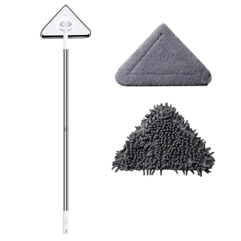 

180 Degree Rotatable Triangle Cleaning Mop Adjustable Cleaning Cleaning Household Brush Tools Mop Dust Telescopic H2J6
