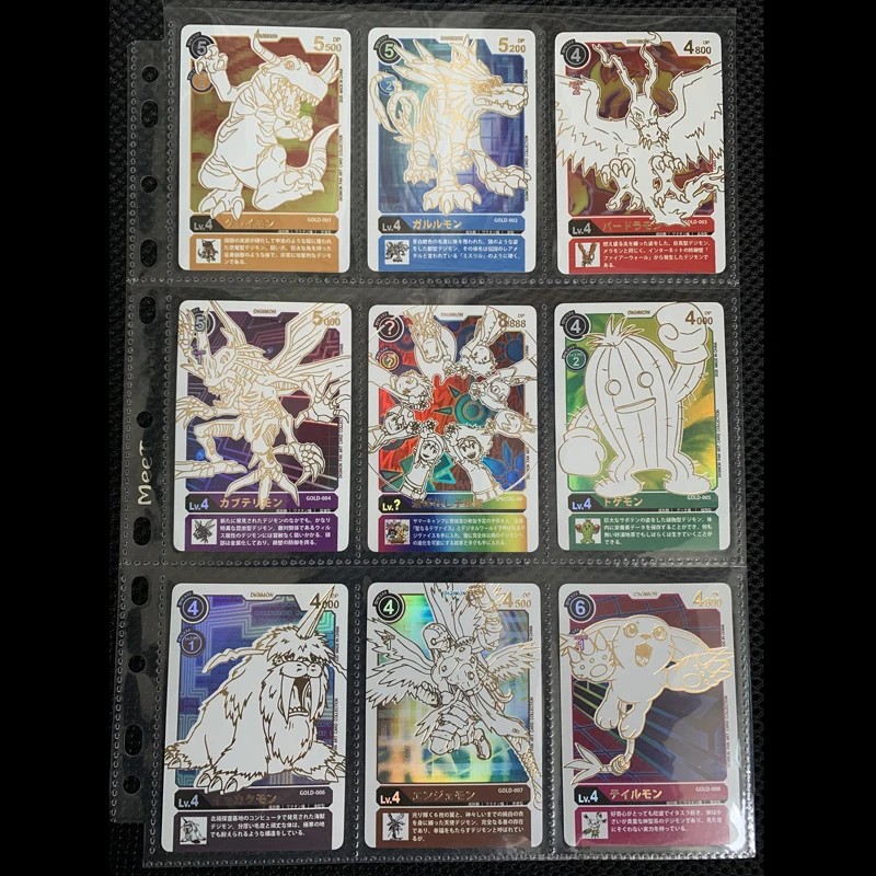 

9PCS DIGIMON Silver Stamping Process Cards Digital Monster Greymon Game Collection Cards Christmas Gift Toys
