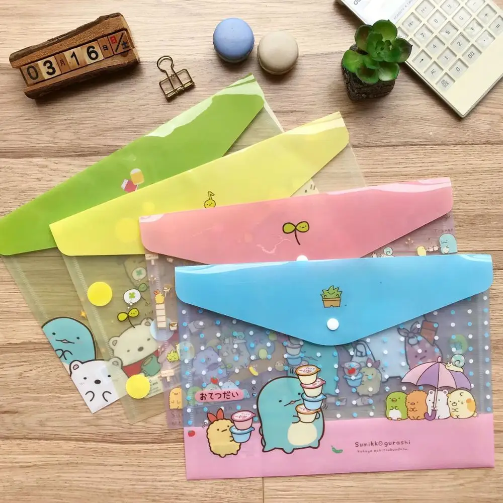 Прозрачный держатель для файлов Sumikko Gurashi A4 12 шт./лот симпатичная сумка документов