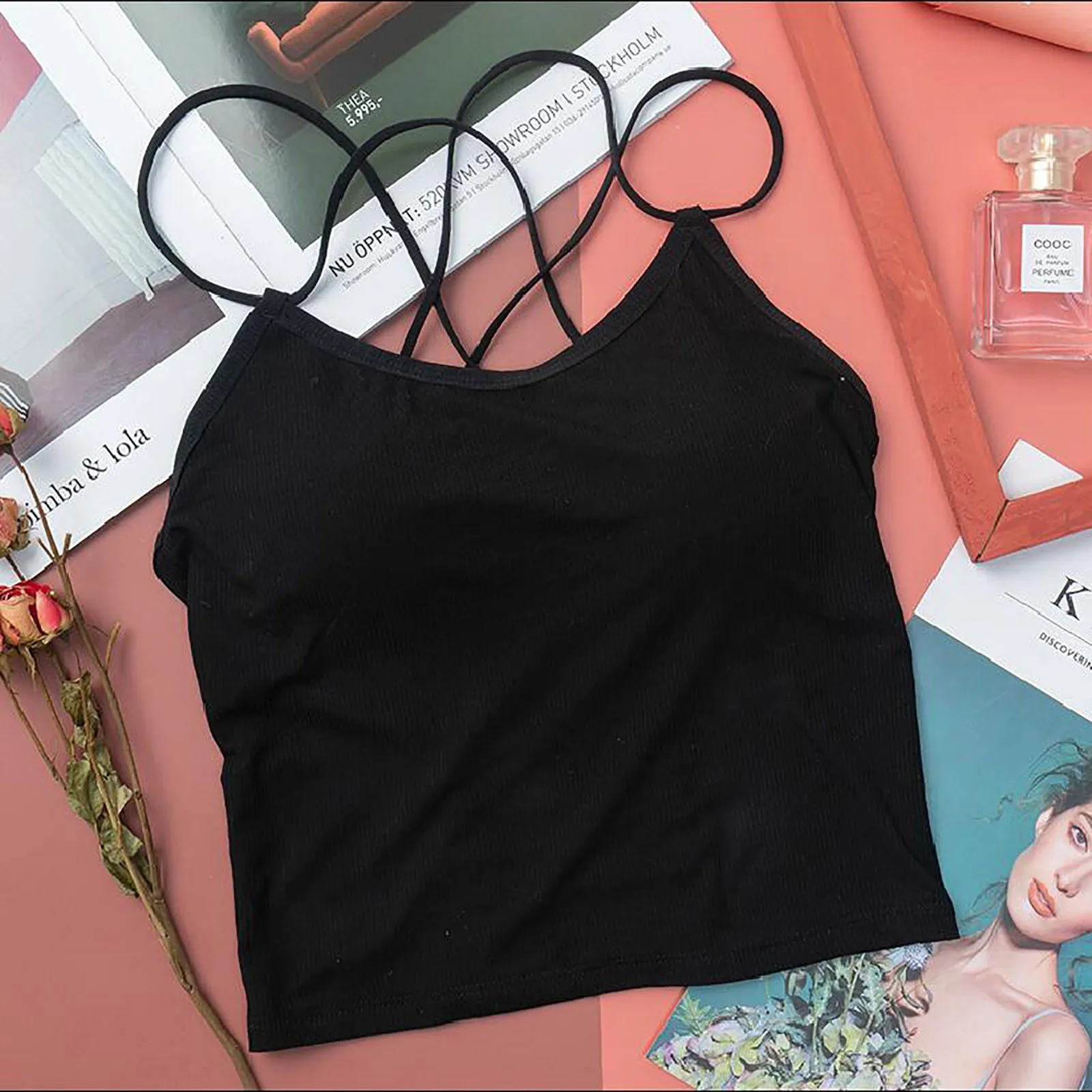 Женский кружевной топ майка нижнее белье без рукавов на бретельках летний с