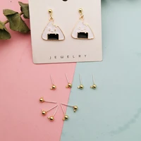 20pcs gold tone metal mini small doudou hanging ear stud charms connector fit diy earrings anti allergy jewelry finding fx471