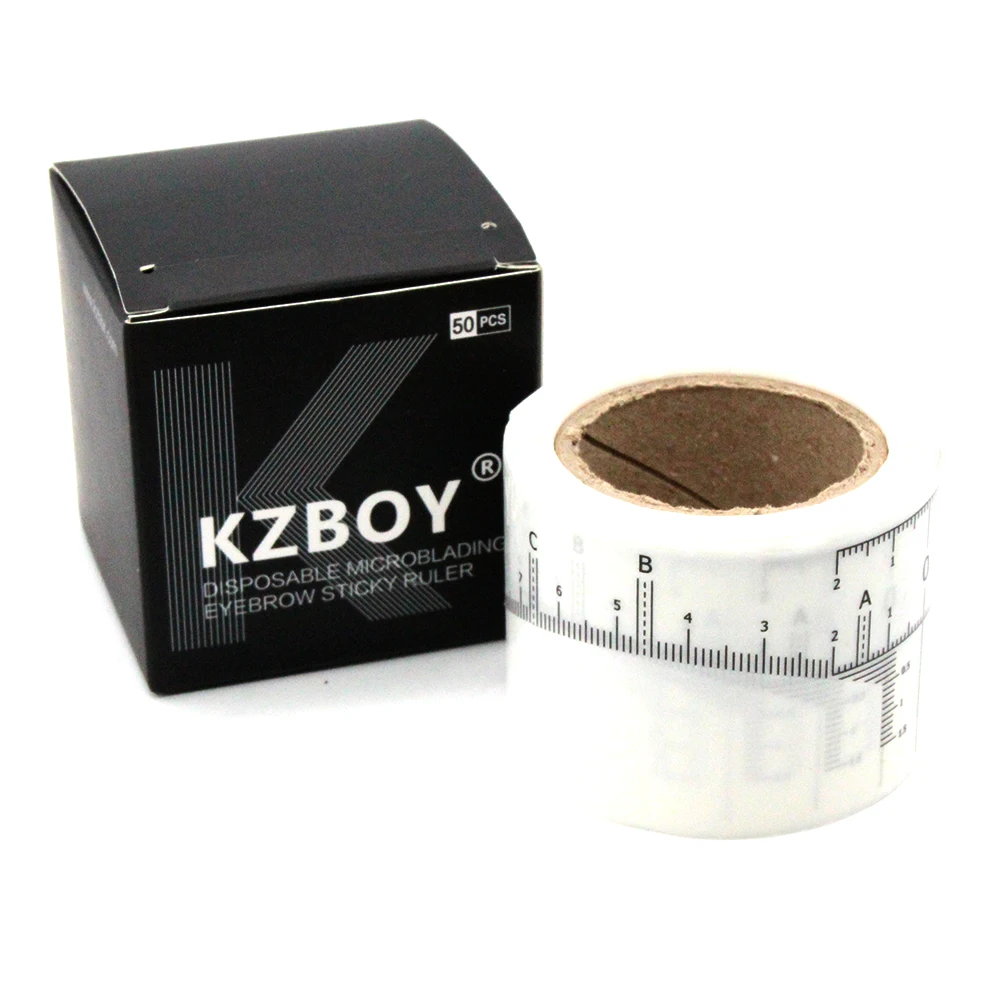 

KZBOY Disposable 50pcs/Lot Eyebrow Ruler Sticker Adhesive Microblading Guide Permanent Makeup Tool