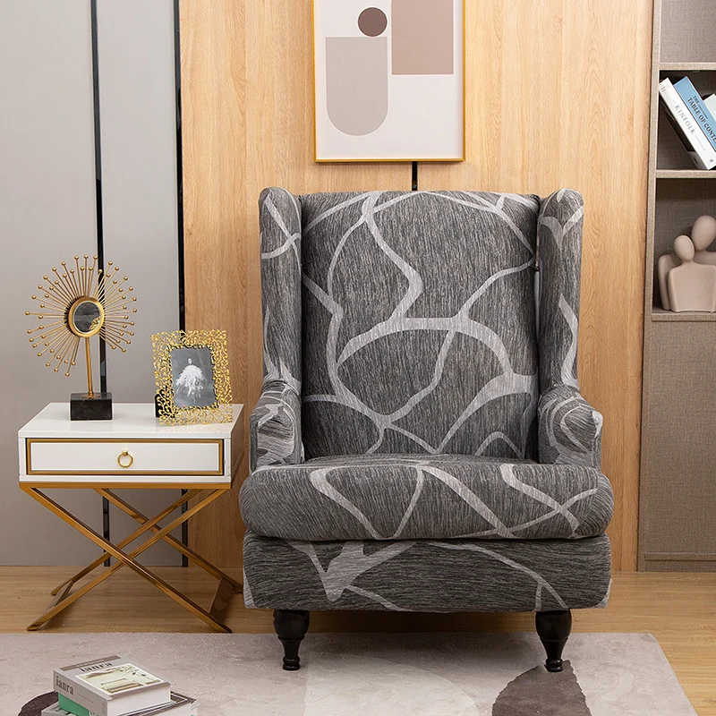 

Wing Back Chair Cover Elastic Stretch 2pcs/set Wingback Armchair Covers Sofa Cover for Office Home Chair Couch Furniture Cover