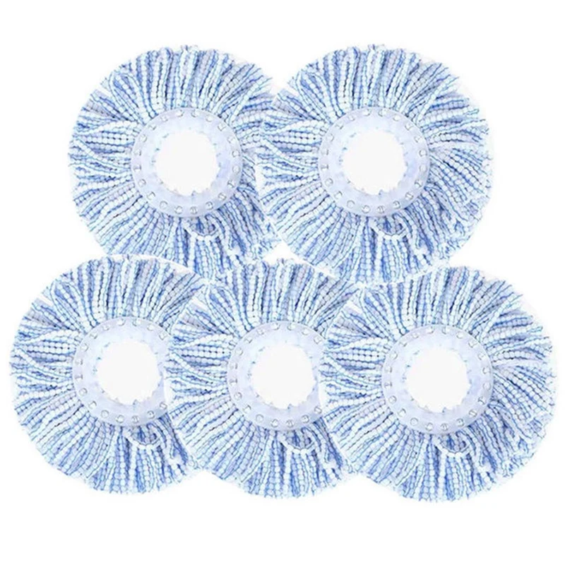 

5 Pieces Of Mop Head Rotating Cotton Pad Replacement Cloth Rotating For Scrubbing Round Squeeze Cloth Cleaning Tool