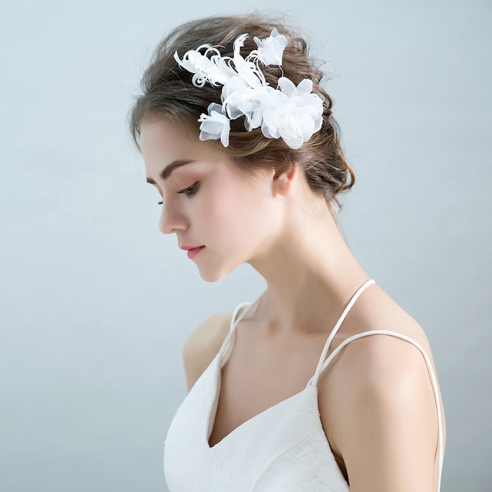 Скромная Пряжа белый цветок обруч для волос с орнаментами принцесса свадебные