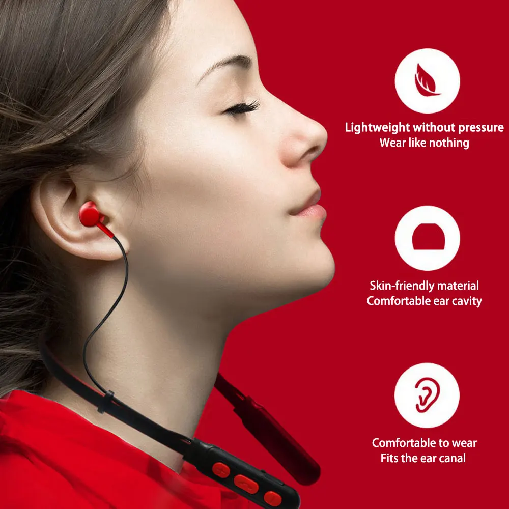 Bluetooth-гарнитура с шейным креплением 5 0 стерео беспроводная Спортивная длинная в