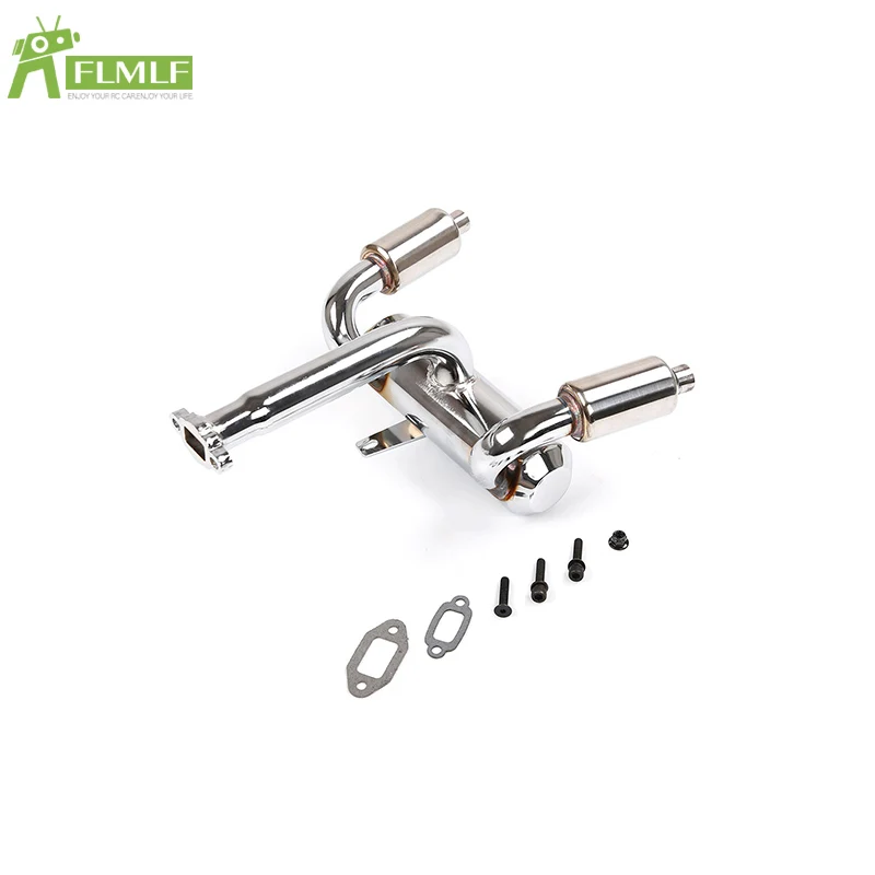 Алюминиевая Rc двойная выхлопная труба с глушителем комплект подходит для 1/5 HPI ROFUN