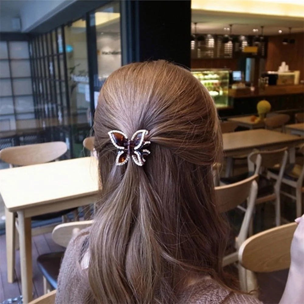 

Fashion Women Hair Clip Hair Claw Black Hairpin Hair Accessories For Girl Simple Hair Crab Clamp Butterfly Hairpin Christmas