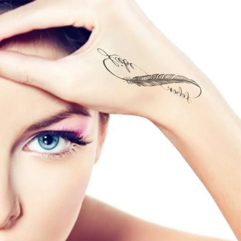 3 листа классические черные татуировки кошка птица цветок сделай сам