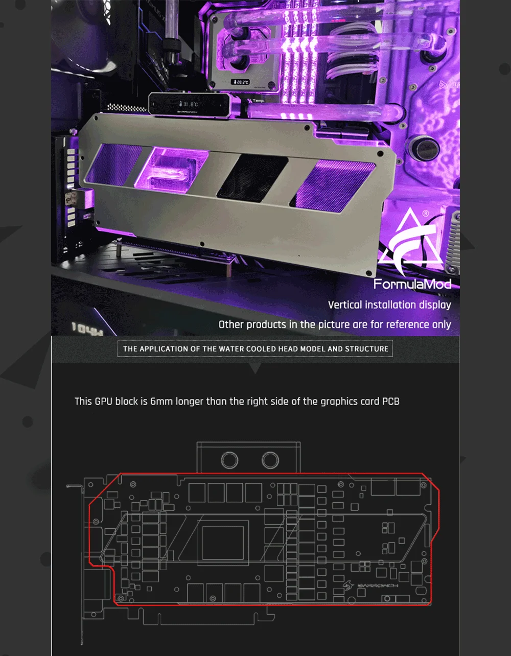 Barrowch FB-GIX2080T-PA цифровой термометр GPU блоки 5 в 3 Pin алюминиевый сплав панель, для Gigabyte RTX2080Ti/2080/2070 Aorus