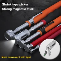 mini portable telescopic magnetic magnet pen handy tool capacity for picking up nut bolt extendable pickup rod stick with light