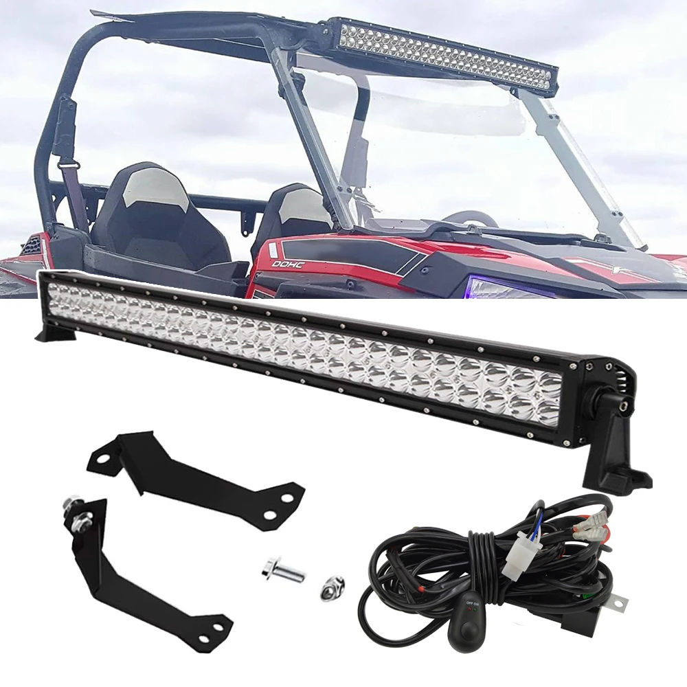 

30 inches 180W Straight LED Light Bar Spot with Wiring Kit and Below Roof Mounting Bracket For Polaris RZR XP 1000 900 Models