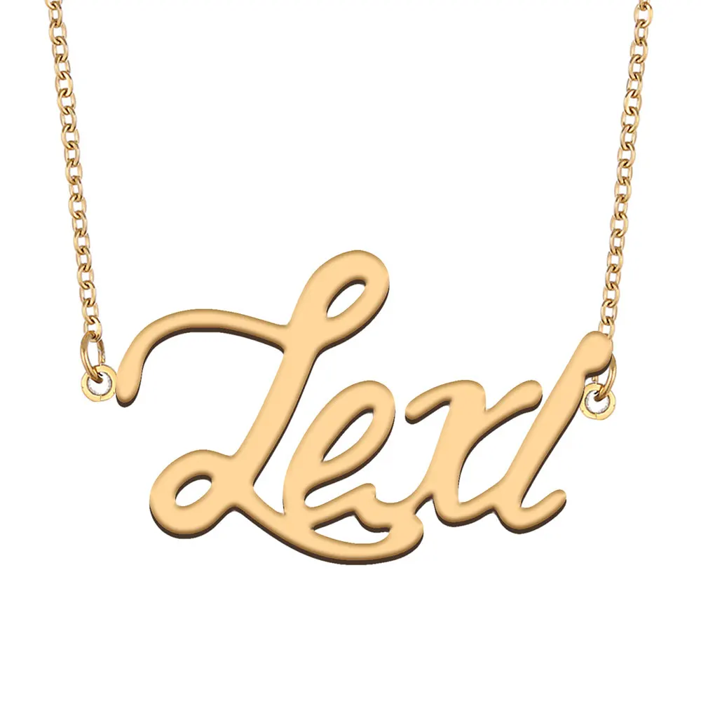 

Lexi Nameplate Necklace for Women Stainless Steel Jewelry Gold Plated Name Chain Pendant Femme Mothers Girlfriend Gift