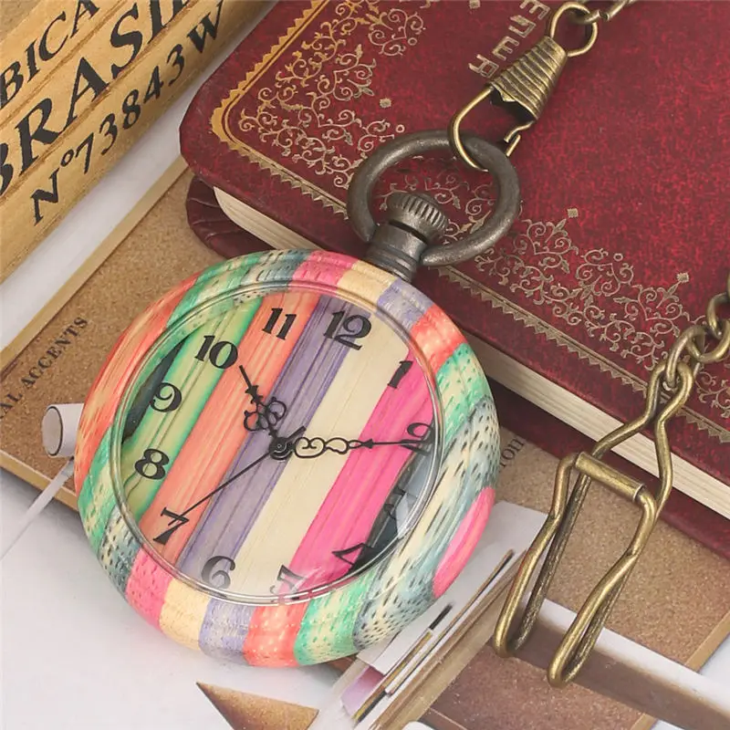 Привлекательные красочные кварцевые часы из бамбука леди высокого качества