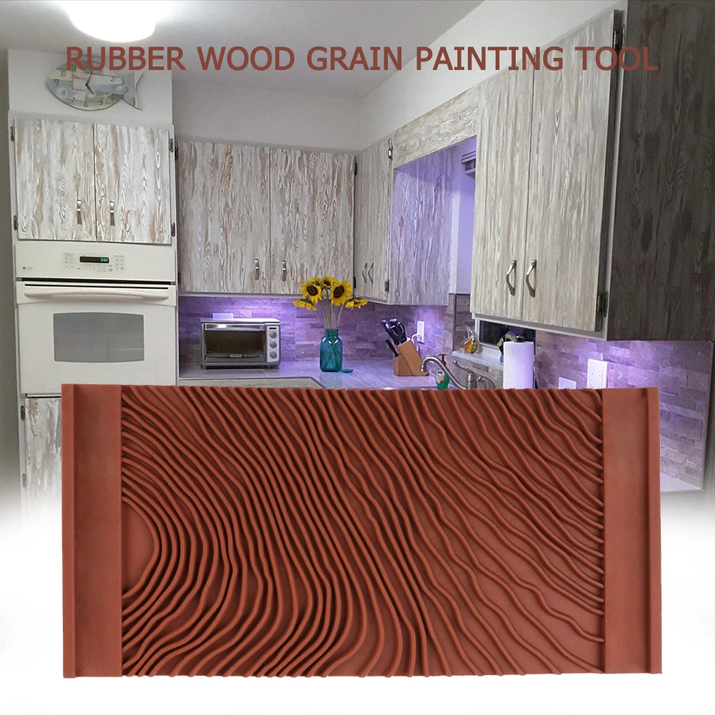 

Wood Grain Home Decoration Painting Tool Rubber Practical DIY Roller Wall Texture Brush Pattern Imitation Graining Durable Art