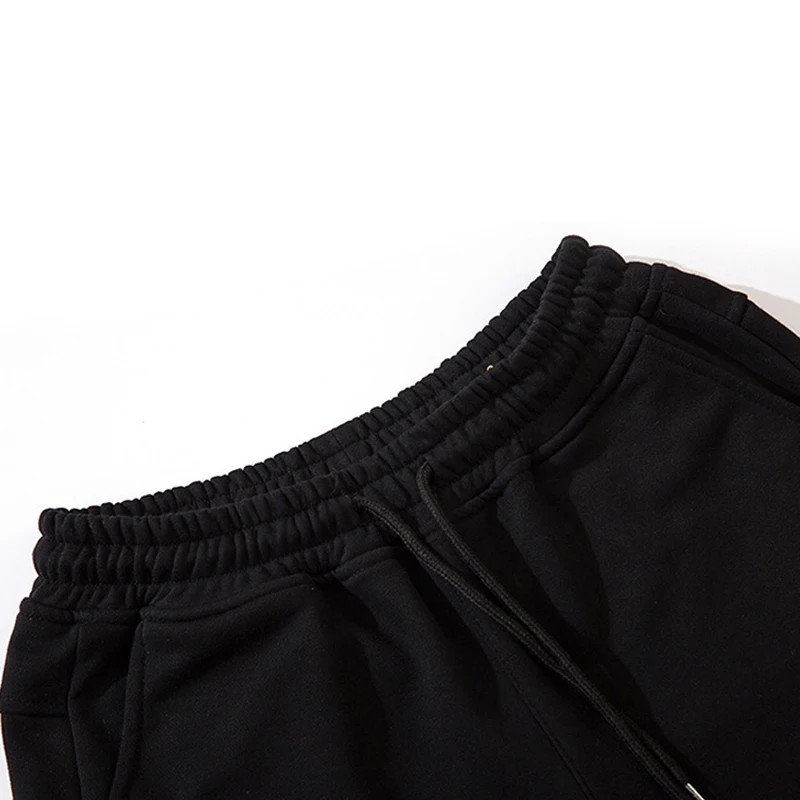 

Quality Solid High Color Men Loose Sweatpants Classic Pocket Zipper Lenses Decorated Elastic Waist Trousers Mens Casual Pants