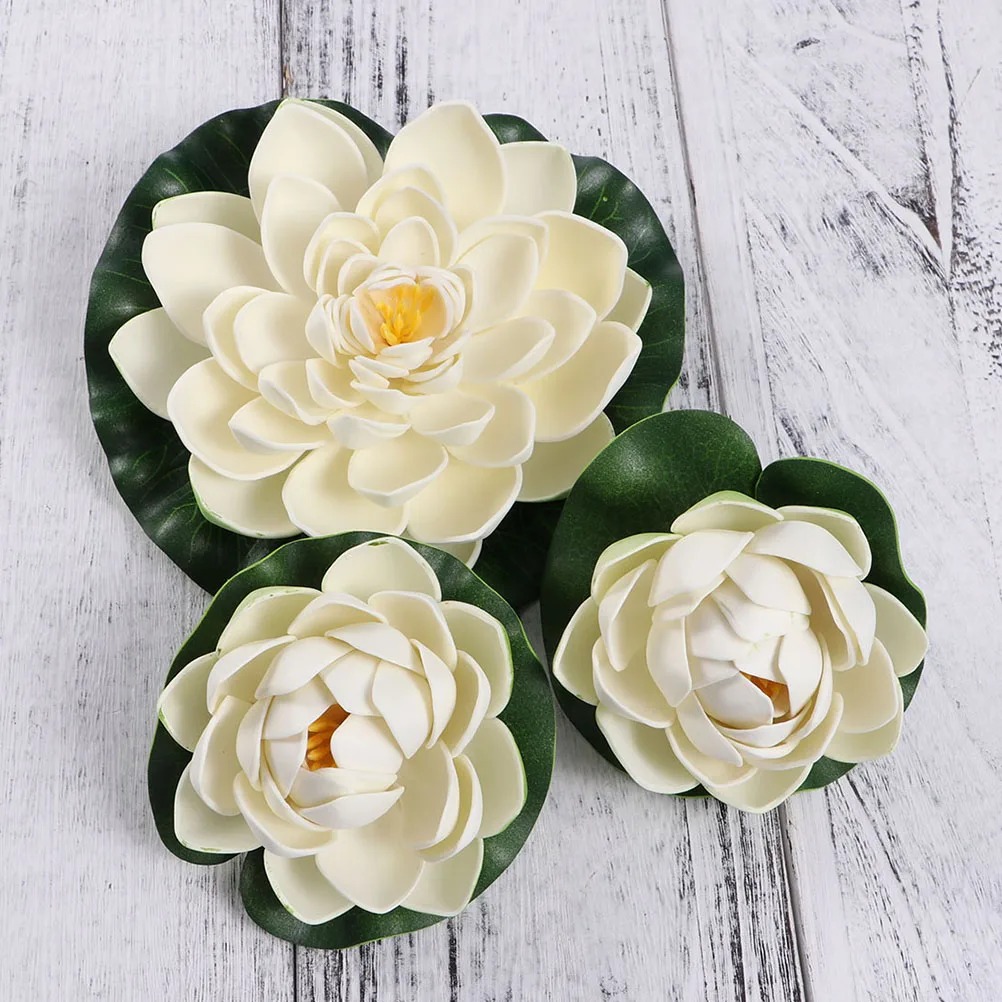 5 шт. Искусственные белые листья лотоса цветы водяные пруды лист искусственная