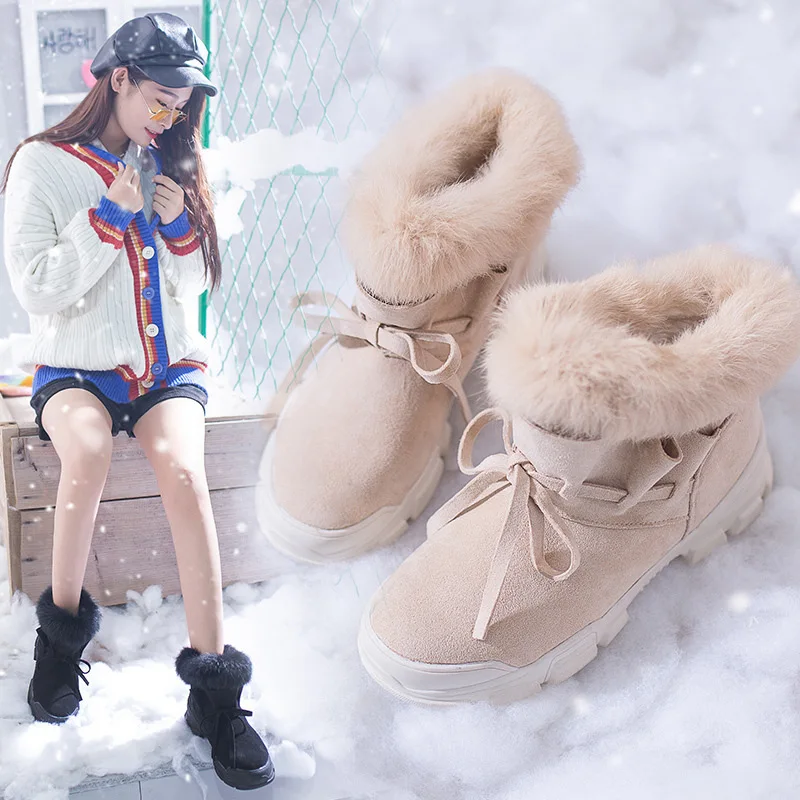 Ботинки с мехом женские зимние ботинки бархатные ботильоны на плоской подошве