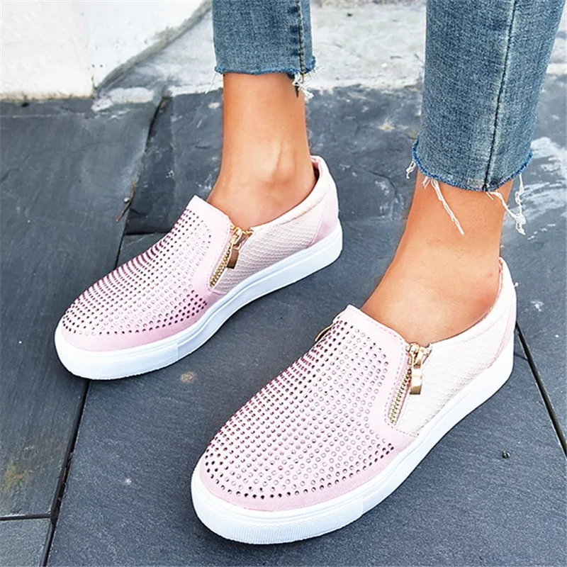 Женские лоферы Летние слипоны плоская подошва эспадрильи блестящие женские