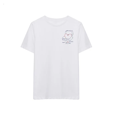 Женская белая футболка с вышивкой ручной работы на лето 2020 | одежда